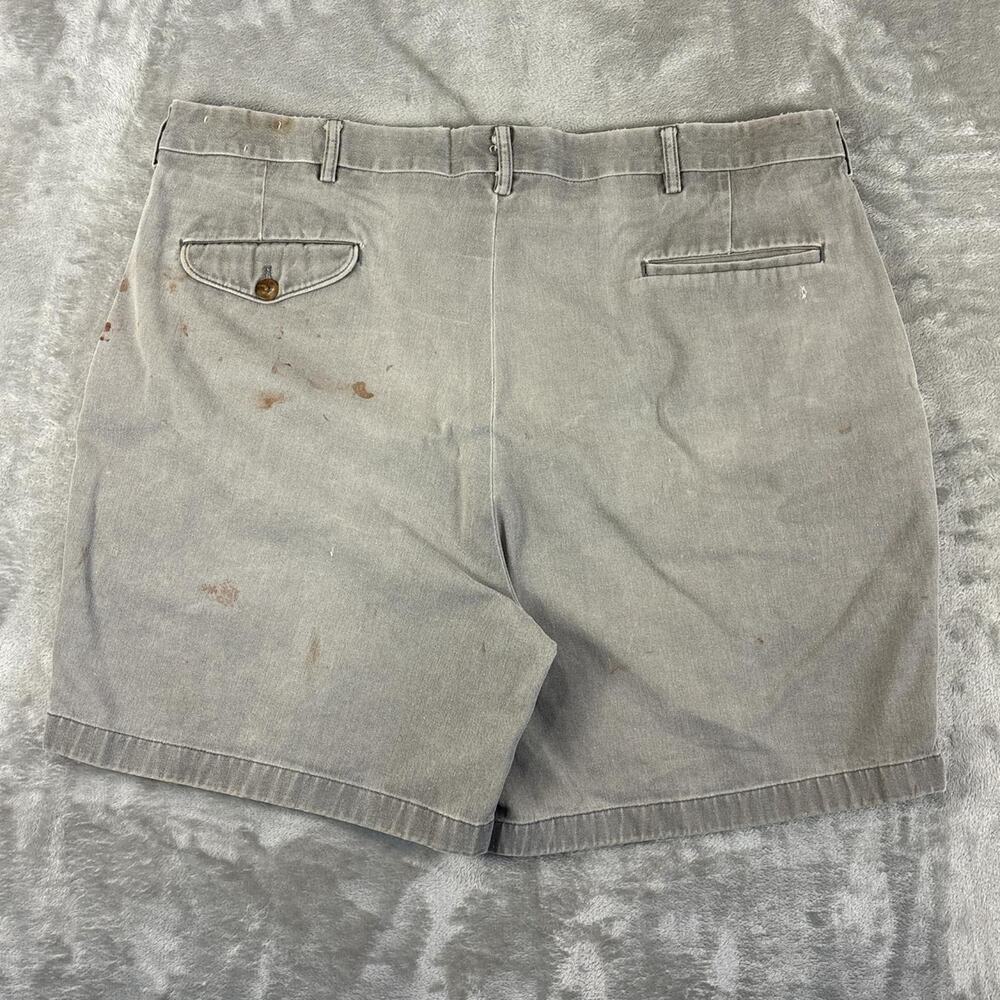 Vintage Orvis Chino Shorts Tan Distressed Paint Stained Made In USA Men’s 40